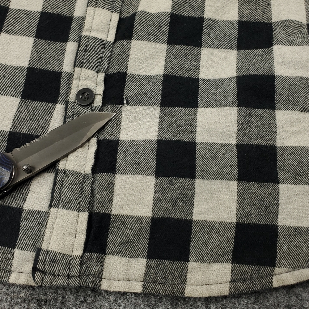 Monster Energy Shirt Jacket Mens XL Flannel Shacket Buffalo Quilted Lined Y2K - Picture 13 of 14